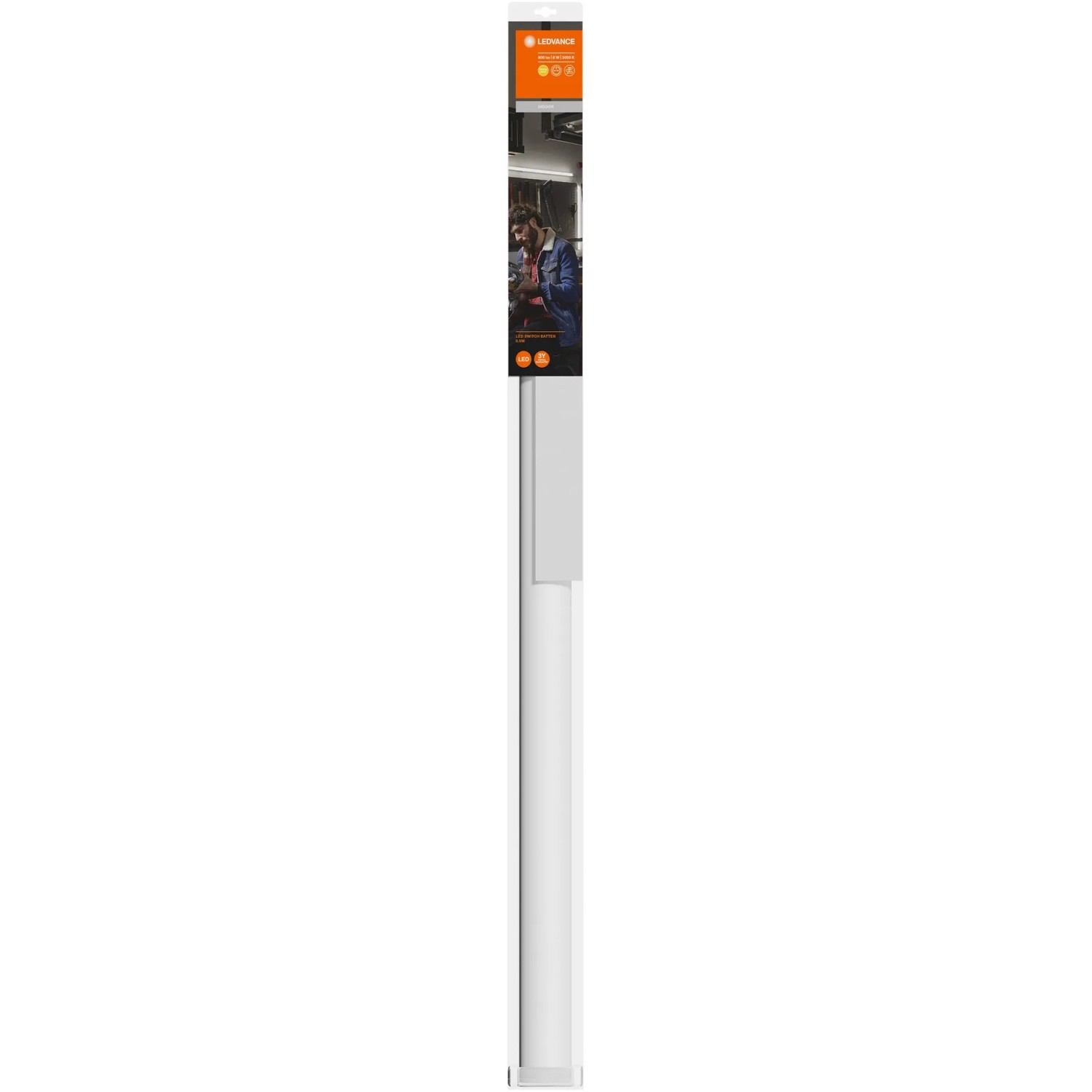 Ledvance LED-Lichtleiste Switch Batten, 60cm, 900lm, weiß. Kompakte Leuchte für Innenräume.