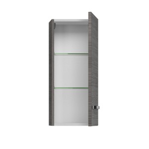 Offener Pelipal Bad-Hängeschrank Serie 4010 in Graphit mit zwei Glasböden.