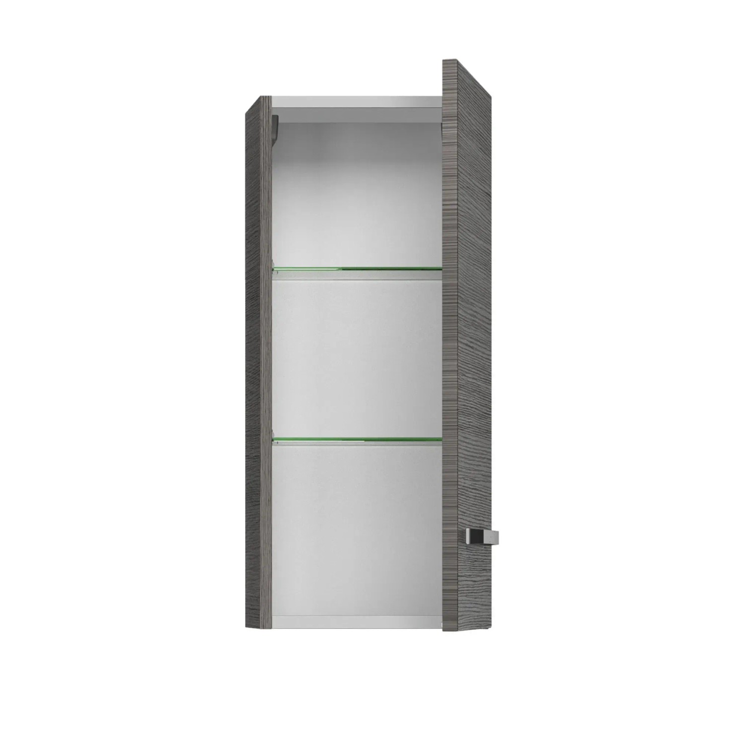Offener Pelipal Bad-Hängeschrank Serie 4010 in Graphit mit zwei Glasböden.