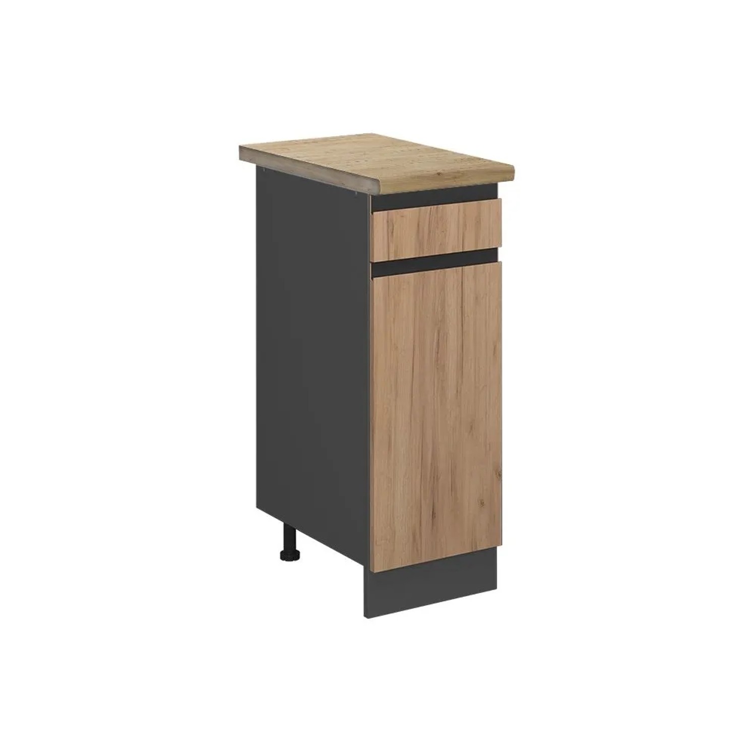 Vicco Küchenunterschrank R-Line Goldkraft Eiche Anthrazit 30 cm J-Shape AP Eiche