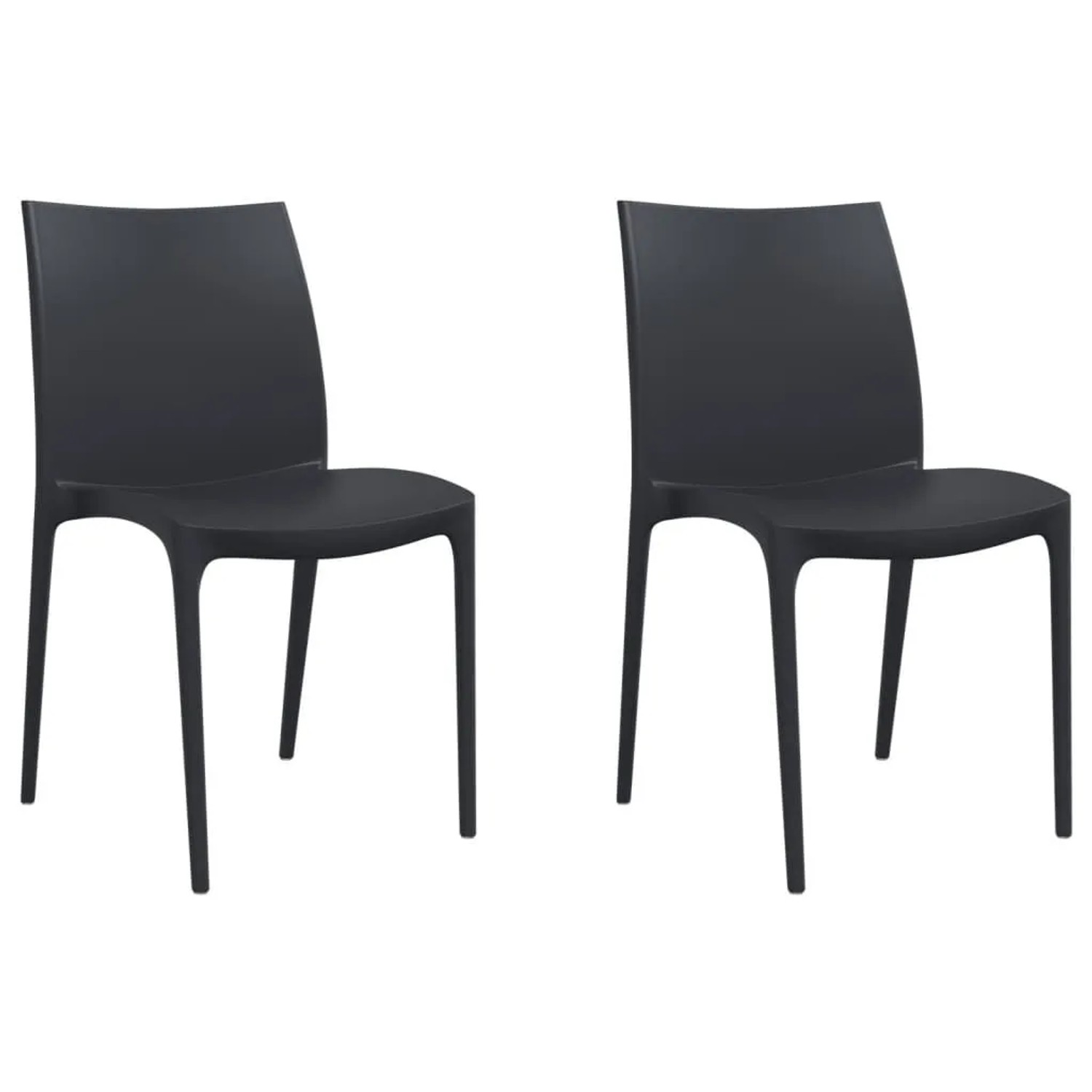 Furnicato Gartenstühle 2 Stk Anthrazit 50x46x80 Cm Polypropylen