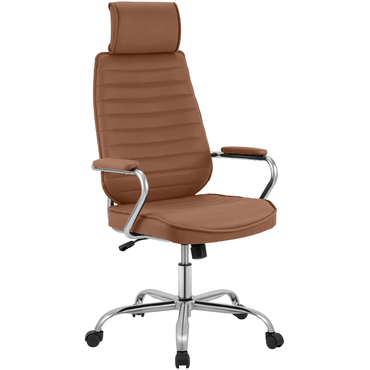 DELUKE Bürostuhl Ergonomisch FUGOR Schreibtischstuhl Mit Rollen Höhenverstellbarer Drehstuhl Computerstuhl 125 Kg Hellbraun