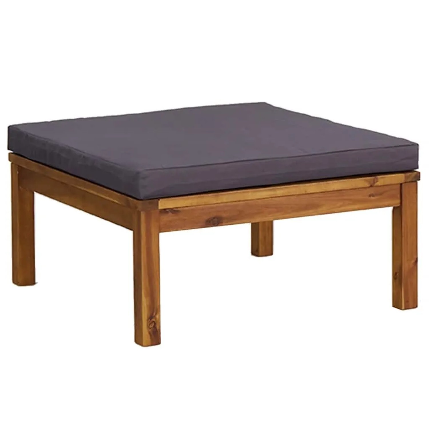 vidaXL Fußhocker mit Dunkelgrauem Kissen Akazie Massivholz 316290