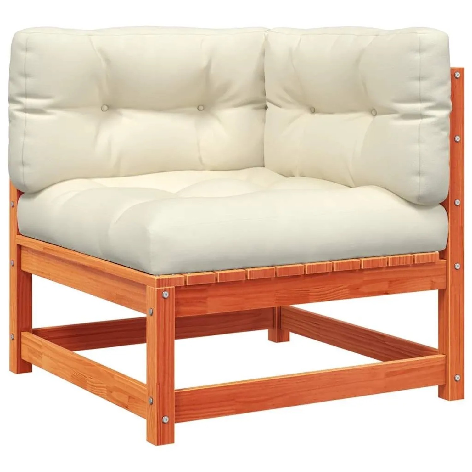 vidaXL Garten-Ecksofa mit Kissen Wachsbraun Massivholz Kiefer 838066
