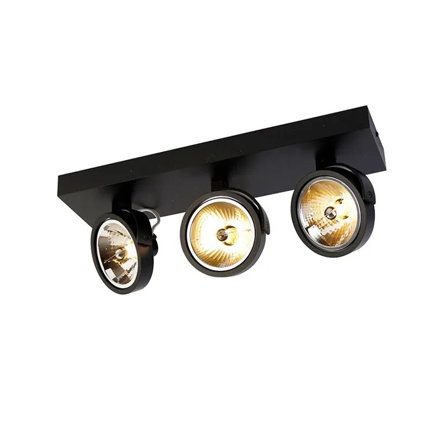 QAZQA Industrie Spot Schwarz Verstellbar 3 Flammig Go
