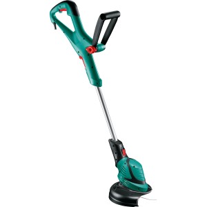 Bosch ART 24+ Elektro-Rasentrimmer mit Radsatz, grün/schwarz, für Rasenkanten und kleine Flächen.
