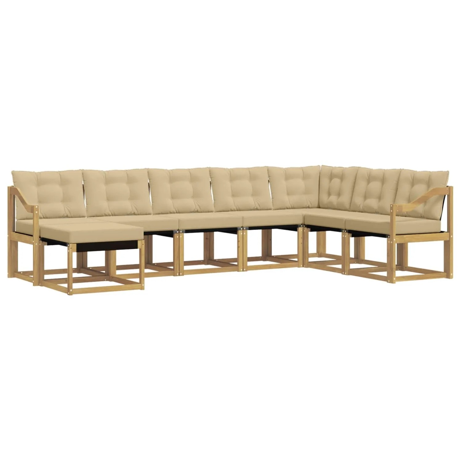 vidaXL Outdoor-Sofagarnitur mit Kissen 8-Tlg Weiß und Beige 3389775