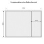 Fundamentplan des Karibu Holz-Gartenhauses Normes, Maße: 402 x 312 cm.