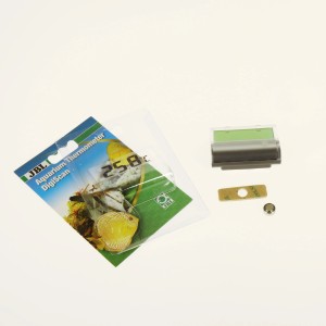 JBL Aquarium Thermometer DigiScan mit Verpackung, Batterie und Zubehör.