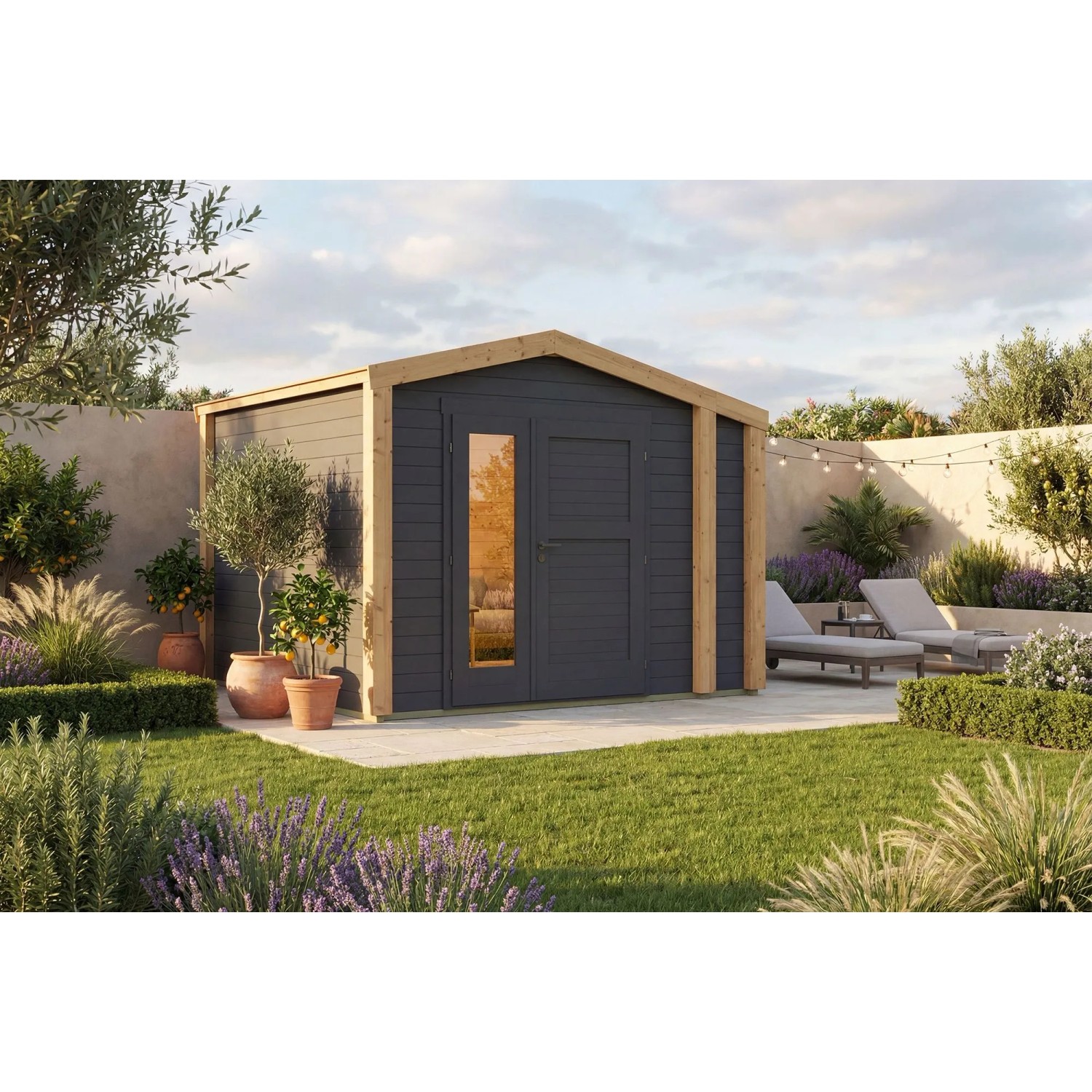Weka Holz-Gartenhaus Killarney Satteldach Lasiert 311 cm x 263 cm