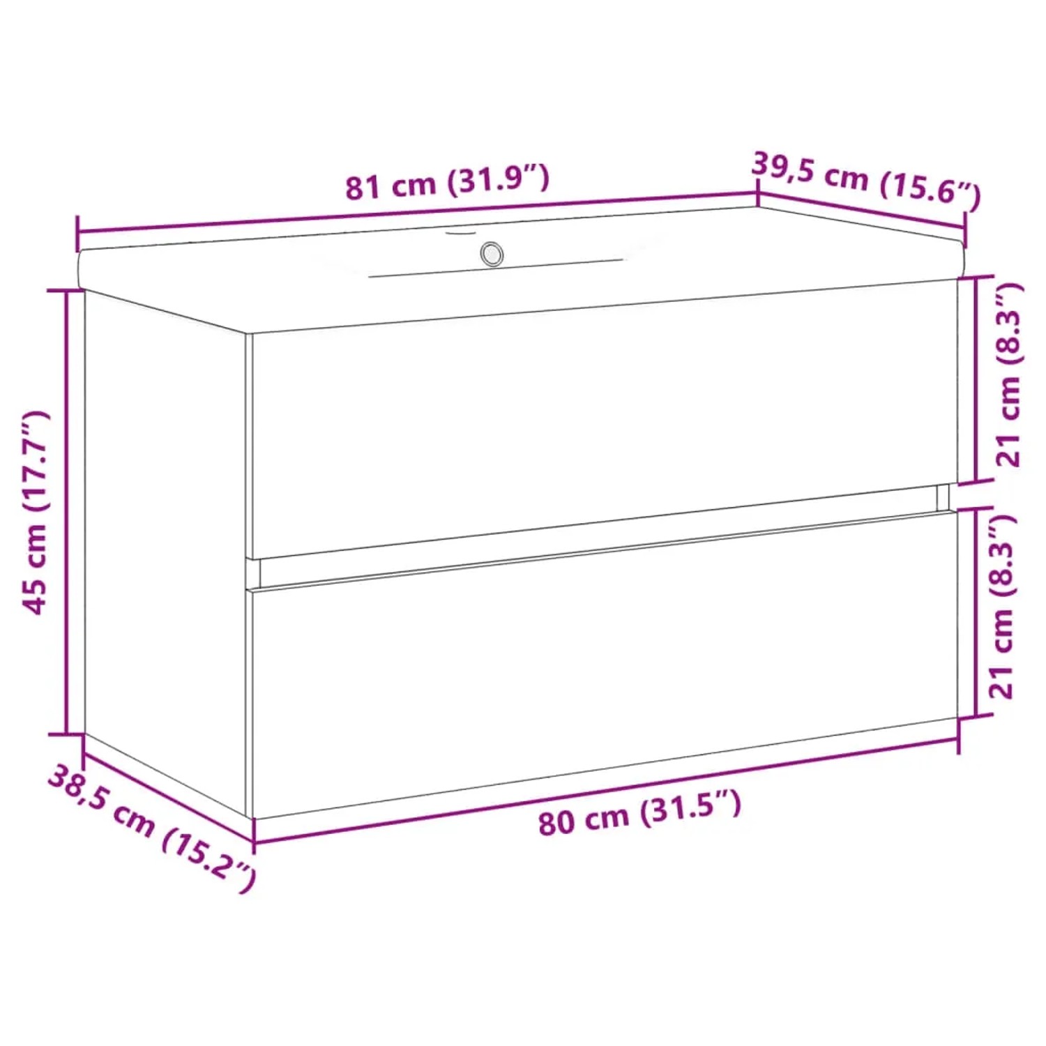 vidaXL Waschbeckenunterschrank mit Einbaubecken Artisan-Eiche 3328924_11