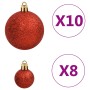 Weihnachtskugeln Set, rot, grün, golden, Polystyrol, verschiedene Größen und Designs.