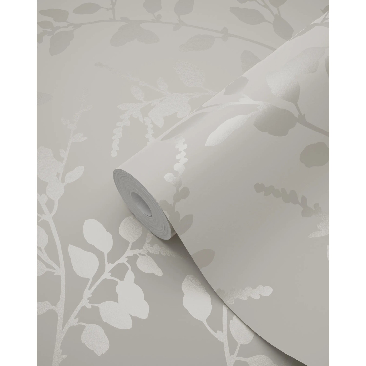Rolle Origin Wallcoverings Vliestapete Blätter Beige, florales Muster.