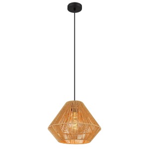 Hängeleuchte Houdini Natur, Ø 35 cm, beige Seil-Optik. Moderne Pendelleuchte für Wohnräume.