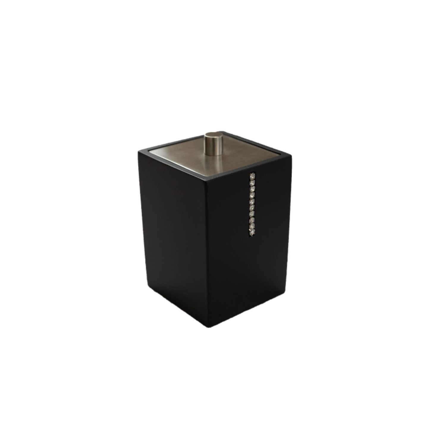Bagnoxx Wattepadhalter 7cm x 7cm x 10cm Schwarz mit Dekosteinen günstig online kaufen