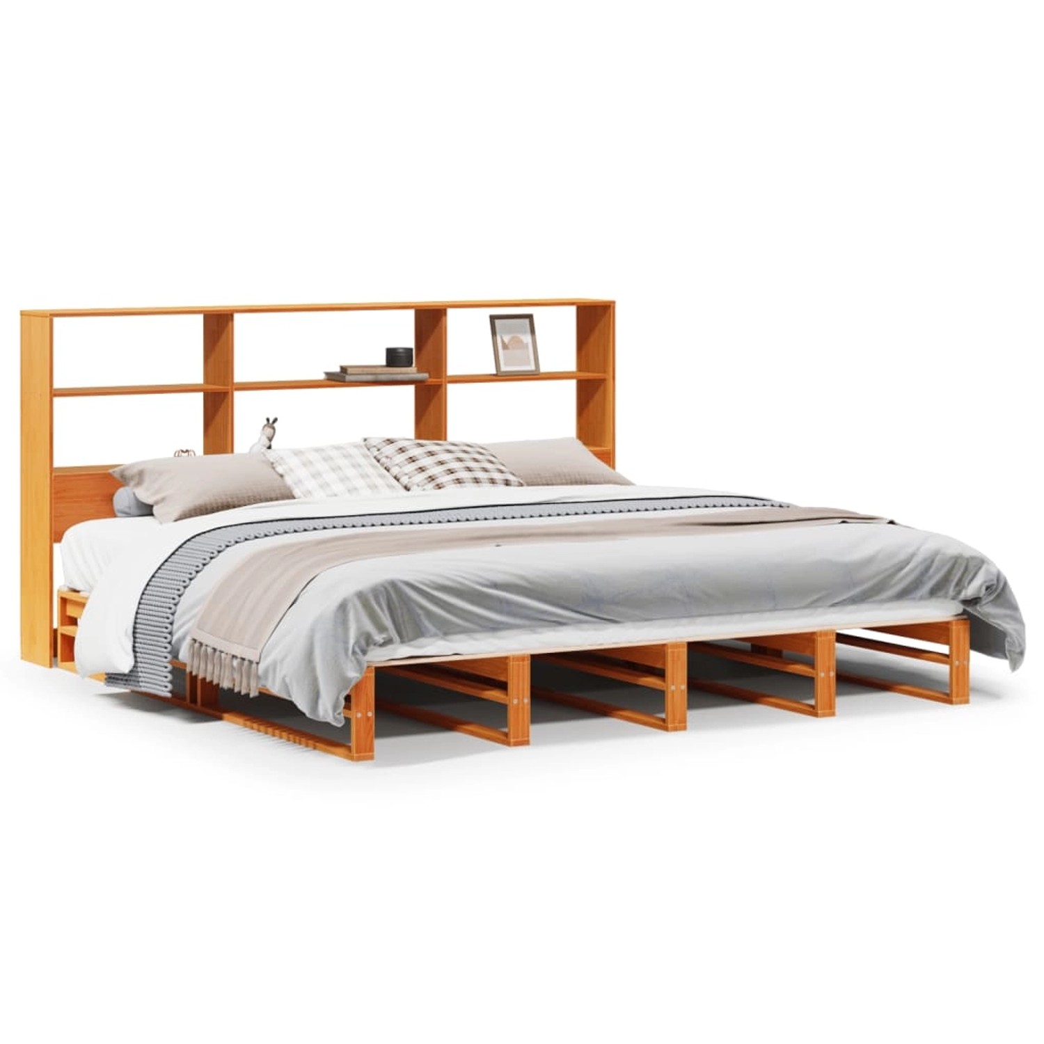 vidaXL Massivholzbett ohne Matratze Wachsbraun 200x200 Massivholz 3323934 günstig online kaufen