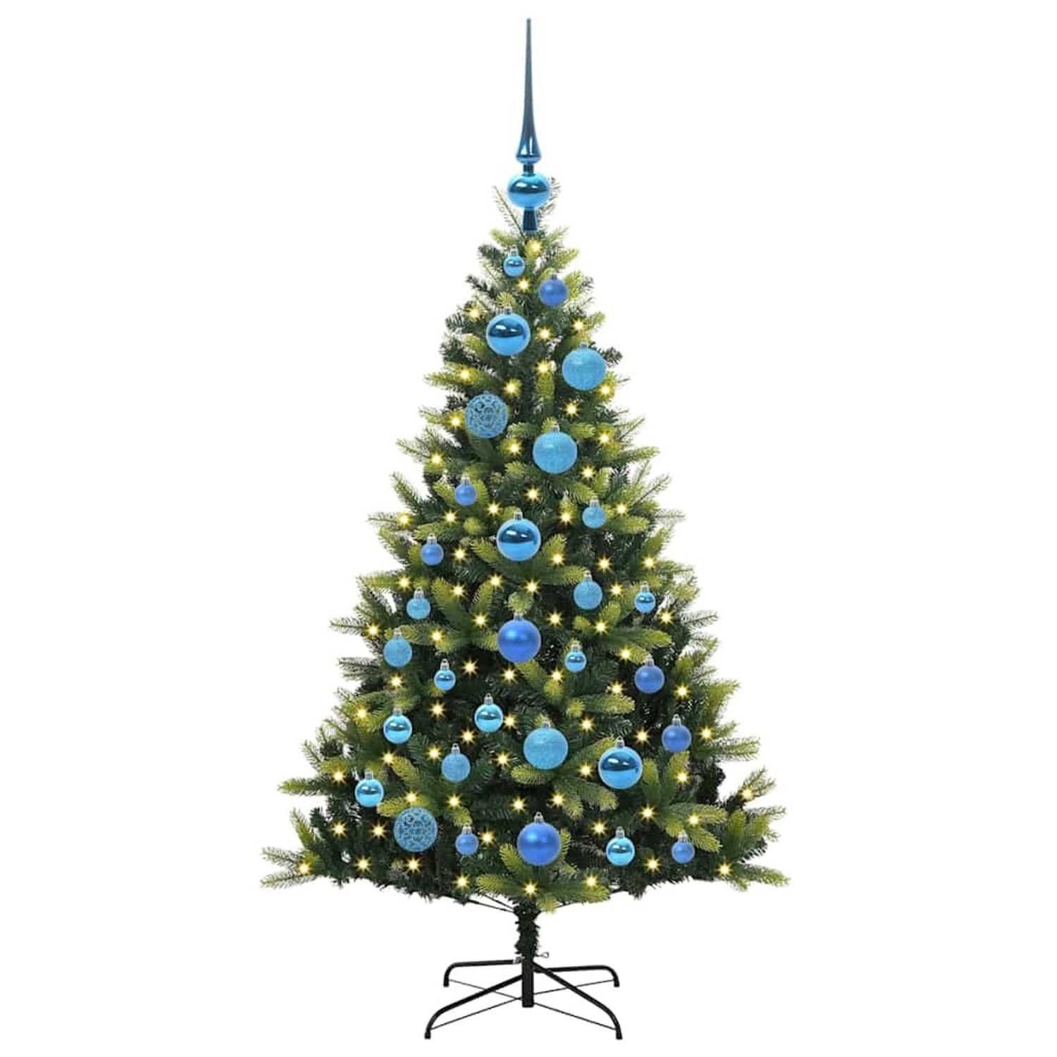 vidaXL Künstlicher Geflammter Weihnachtsbaum 150 LEDs Grün 120 cm 3395980