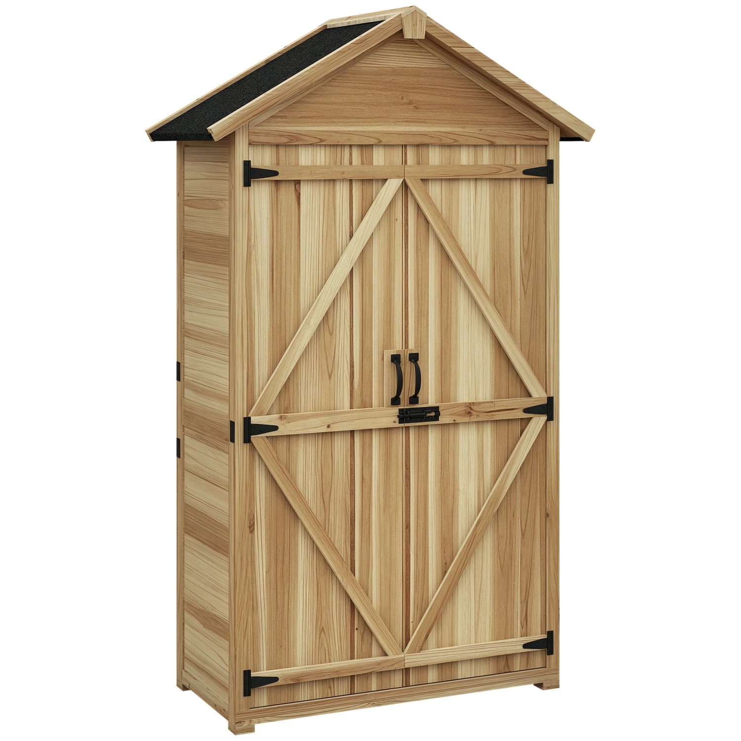 Outsunny Gartenschrank Tannenholz Naturholz 102L x 54B x 177H cm günstig online kaufen