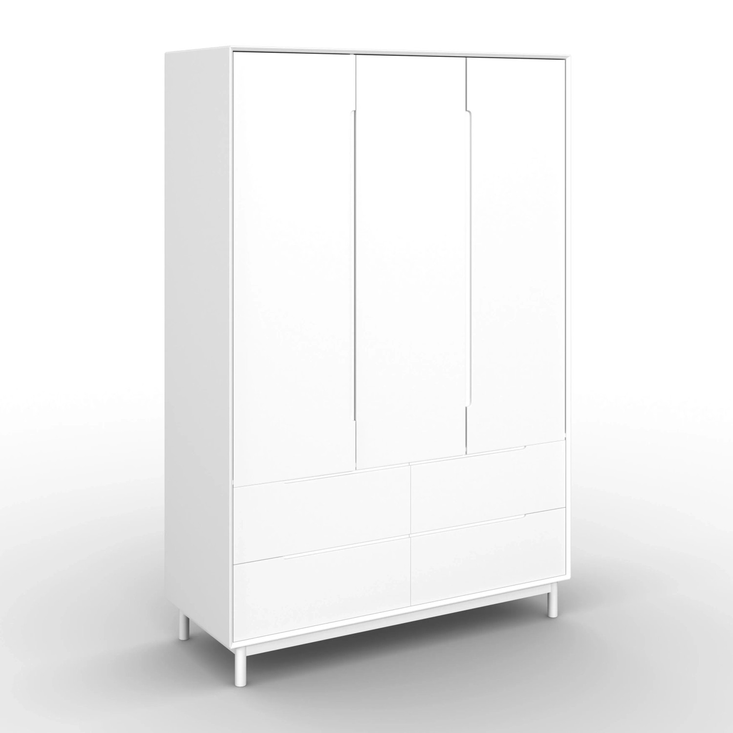 Bessagi Home Drehtürenschrank Marlo Weiß ca. 148x223x60 cm