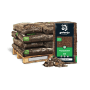 Galamio Kiefer Rindenmulch 60l Säcke auf Holzpalette. Rotbrauner Mulch Mix schützt Gartenboden vor Unkraut.