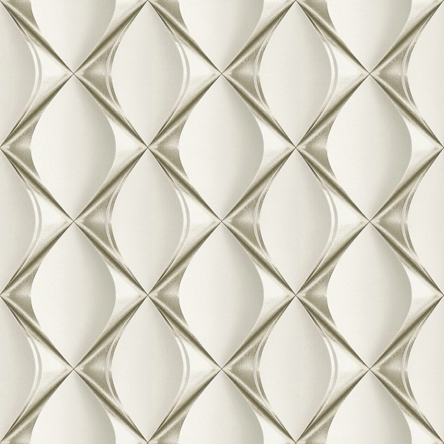 PROFHOME 386912-GU 3D Tapete Grafisch Matt Beige Platin Hell-Grau 0,53 m x günstig online kaufen