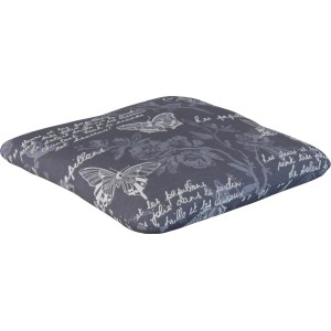 Graues Angerer Sitzkissen mit Schmetterlingsmuster für Gartenstühle und Hocker.
