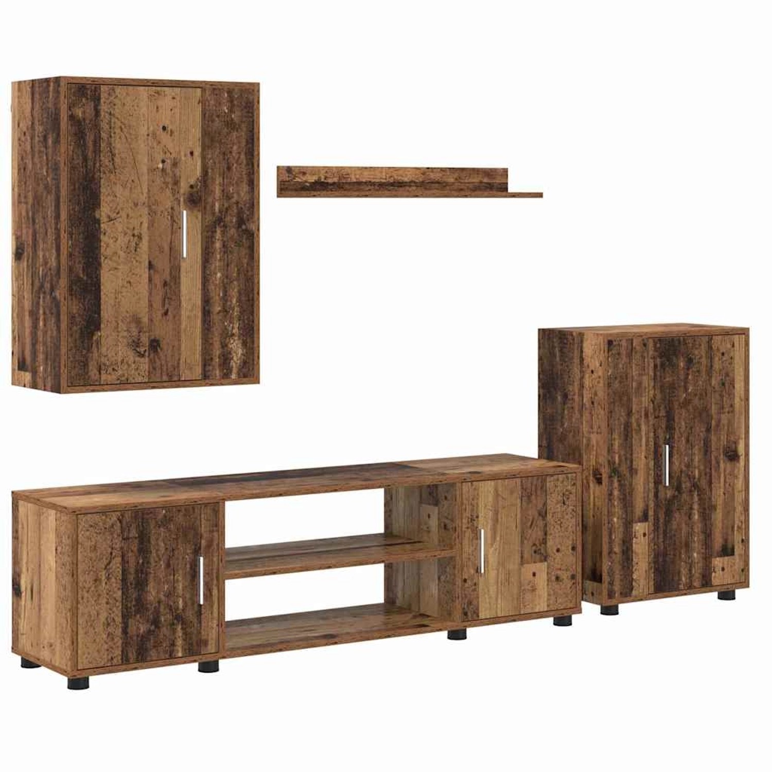 vidaXL 4-Teilige TV-Schrank Set Wandmontiert Altholz Holzwerkstoff 3397902 günstig online kaufen