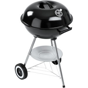 Landmann Holzkohle-Kugelgrill CG-I-415, schwarz, mit Deckel, Lüftungsregler und Ascheauffangschale.