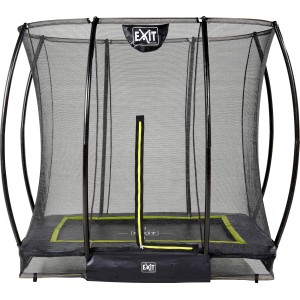 Schwarzes EXIT Silhouette Bodentrampolin 153x214 cm mit Sicherheitsnetz.