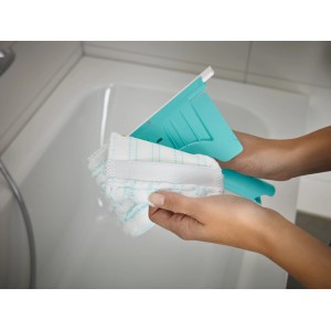 Leifheit Ersatzbezug für Bath Cleaner Badwischer, Mikrofaserpad mit Gummizug.