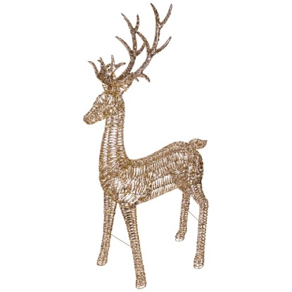 Lumineo LED Rentier Figur 180 cm Goldfarben Dimmbar