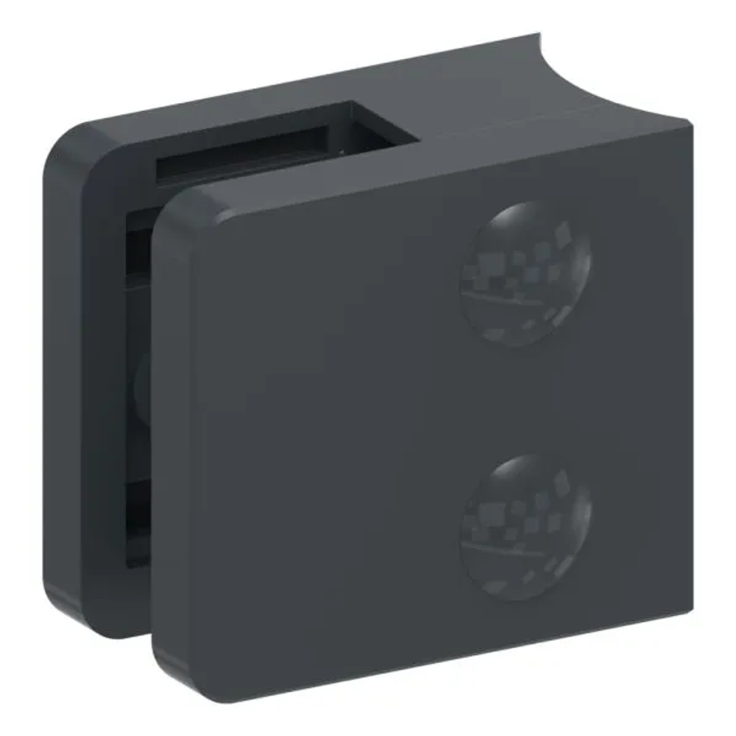 FeNau Glasklemme Zinkdruckguss Pulverbeschichtet RAL 7016 Für Rohr Ø 42,4 mm 45x45x26 mm Mit AbZ