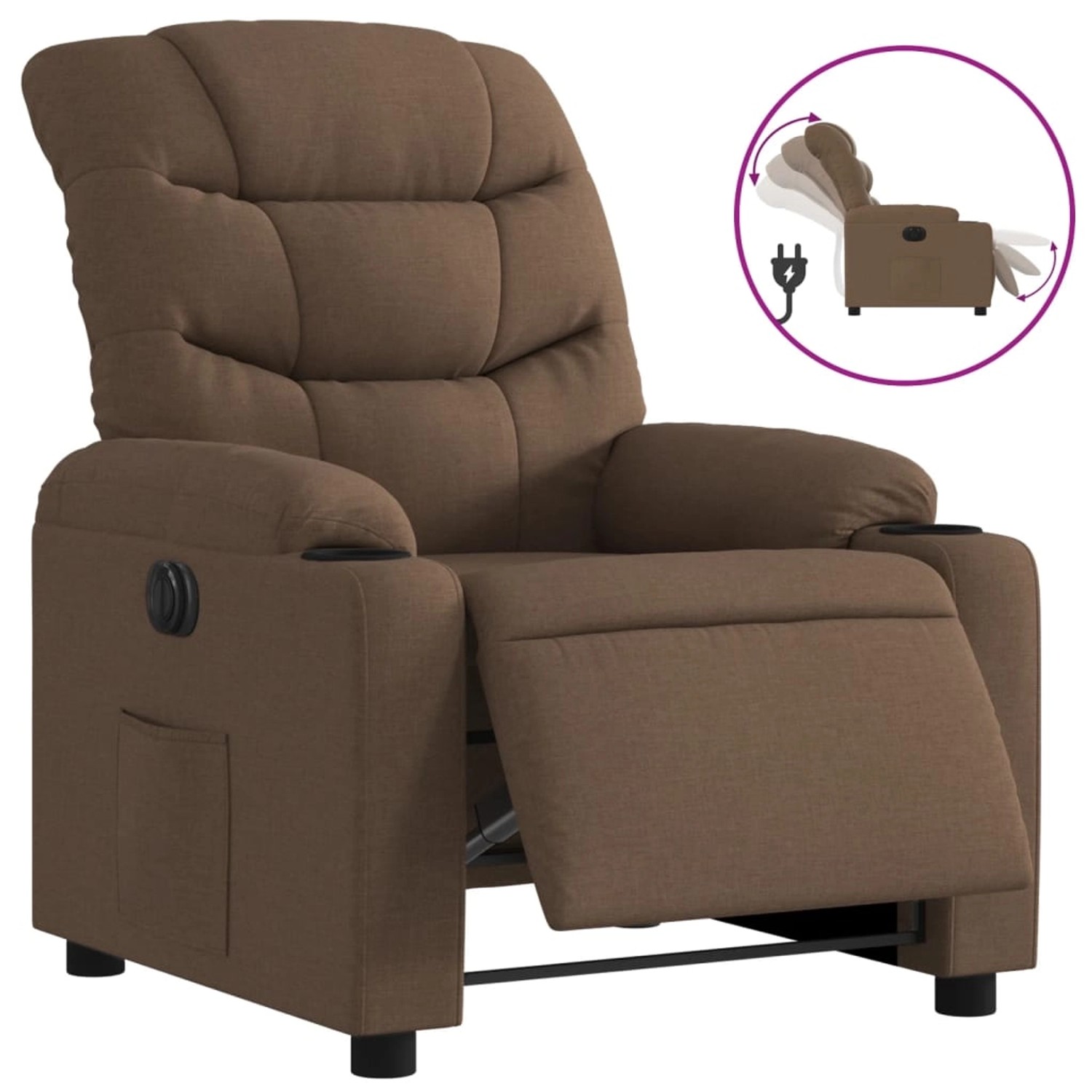 vidaXL Relaxsessel Elektrisch Braun Stoff 3206631 günstig online kaufen