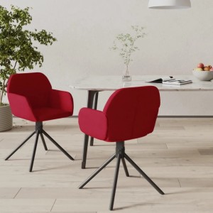 vidaXL Esszimmerstühle 2 Stk Drehbar Weinrot Samt 344745
