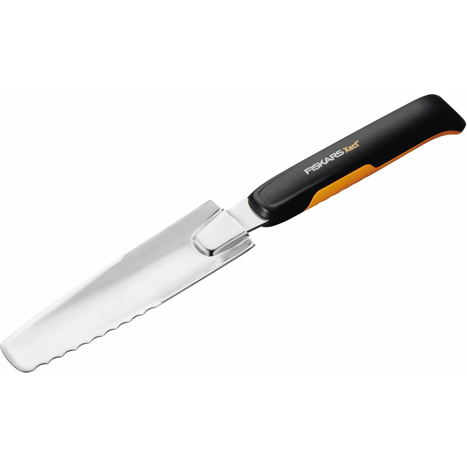Fiskars Xact Unkrautstecher mit Softgrip-Griff für die Bodenbearbeitung.