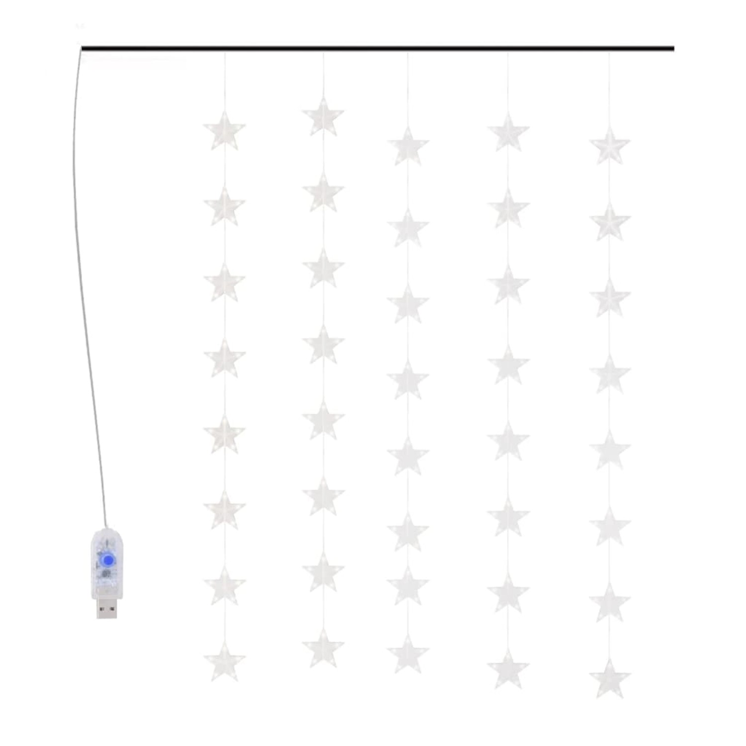 vidaXL LED Sternenvorhang Lichterkette 200 LED Blau 8 Funktionen 328804