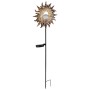 Globo LED Solarleuchte in Schwarz/Rost mit Glaskugel, 81,5 cm hoch. Dekorative Solar-Deko für den Garten.