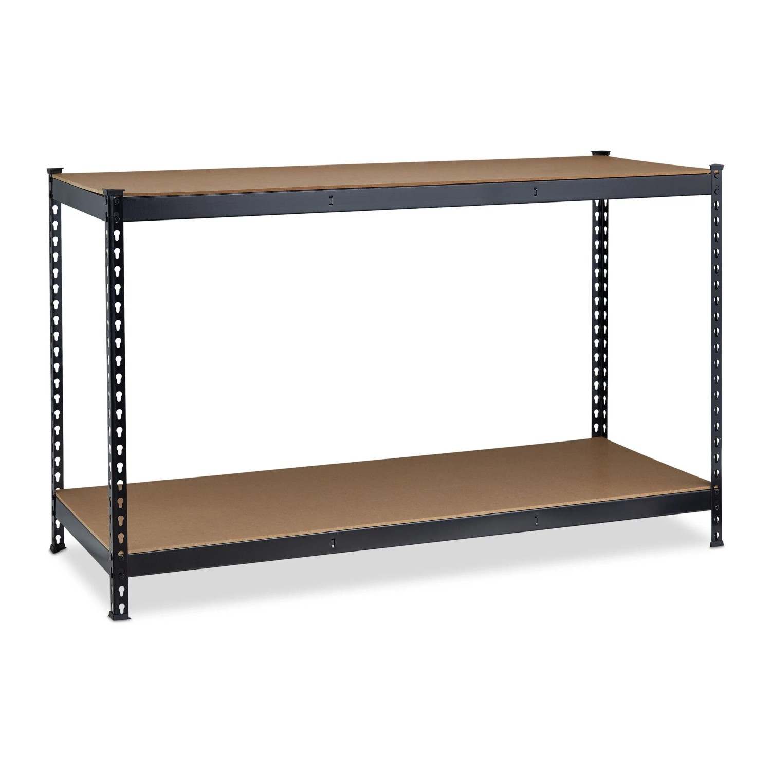 Relaxdays Werkbank Stahl Schwarz 2 Ebenen 92 cm x 150 cm x 60 cm