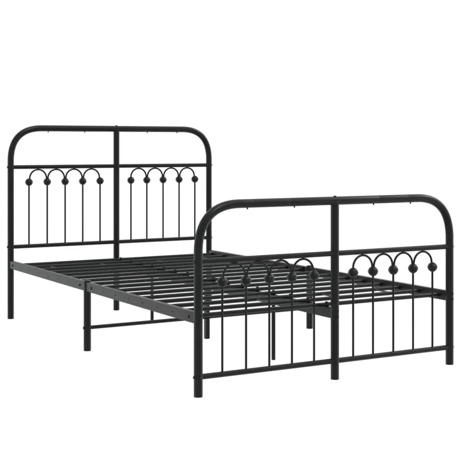 vidaXL Bettgestell mit Kopfteil und Fußteil Metall Schwarz 120x190 cm 37661 günstig online kaufen