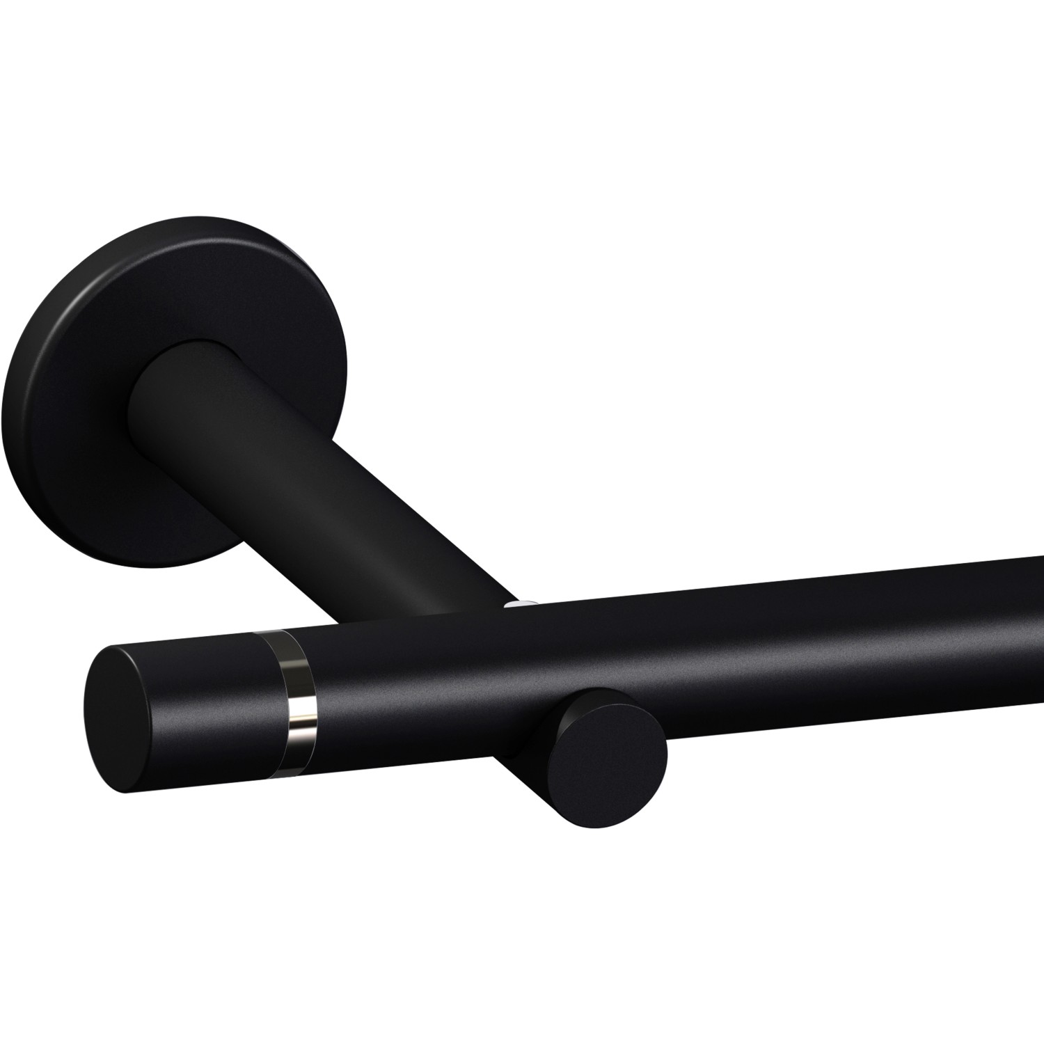 Gardinenstangen-Set Metall Schwarz 240 cm