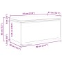 vidaXL Hocker: Technische Zeichnung des rechteckigen Hockers mit Abmessungen 81x41x40 cm.