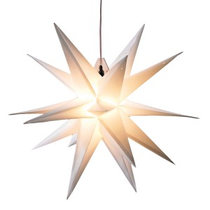 Weißer LED-Kunststoffstern (Ø 100 cm) für Weihnachtsdeko, mit Timer für den Außenbereich.