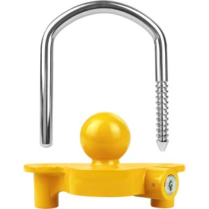 Las Deichselschloss, gelbe Anhänger Diebstahlsicherung mit Stahlbügel und Schlüssel.