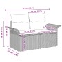 vidaXL Garten-Sofaset, 13-teilig, schwarz, Poly Rattan, Akazienholz, mit Maßangaben.