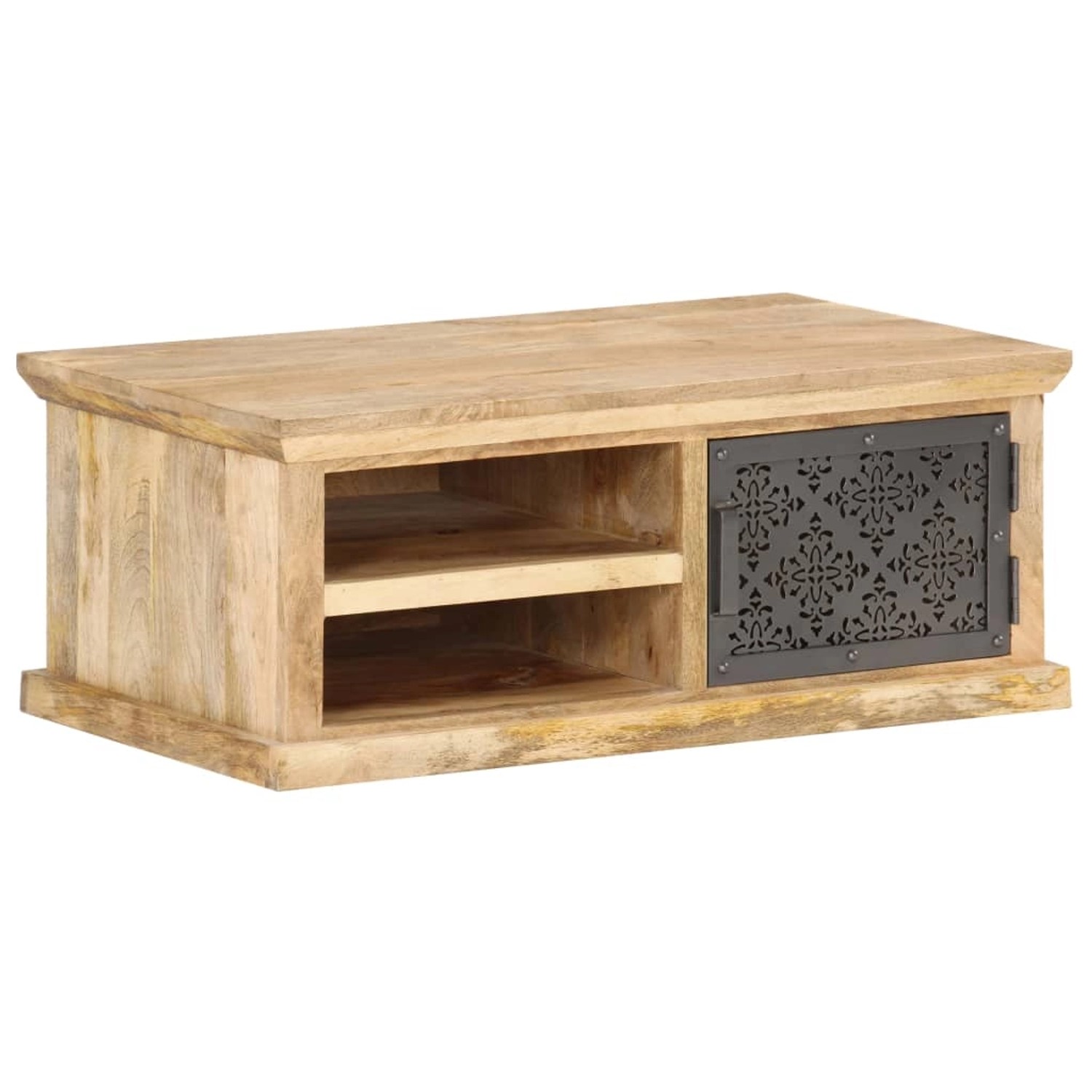 vidaXL Couchtisch mit Tür 90x50x35 cm Mango Massivholz 289097 günstig online kaufen