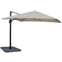 Rechteckiger MCW Ampelschirm 3x4m in Creme mit grauem Aluminiumgestell und beschwertem Ständer.
