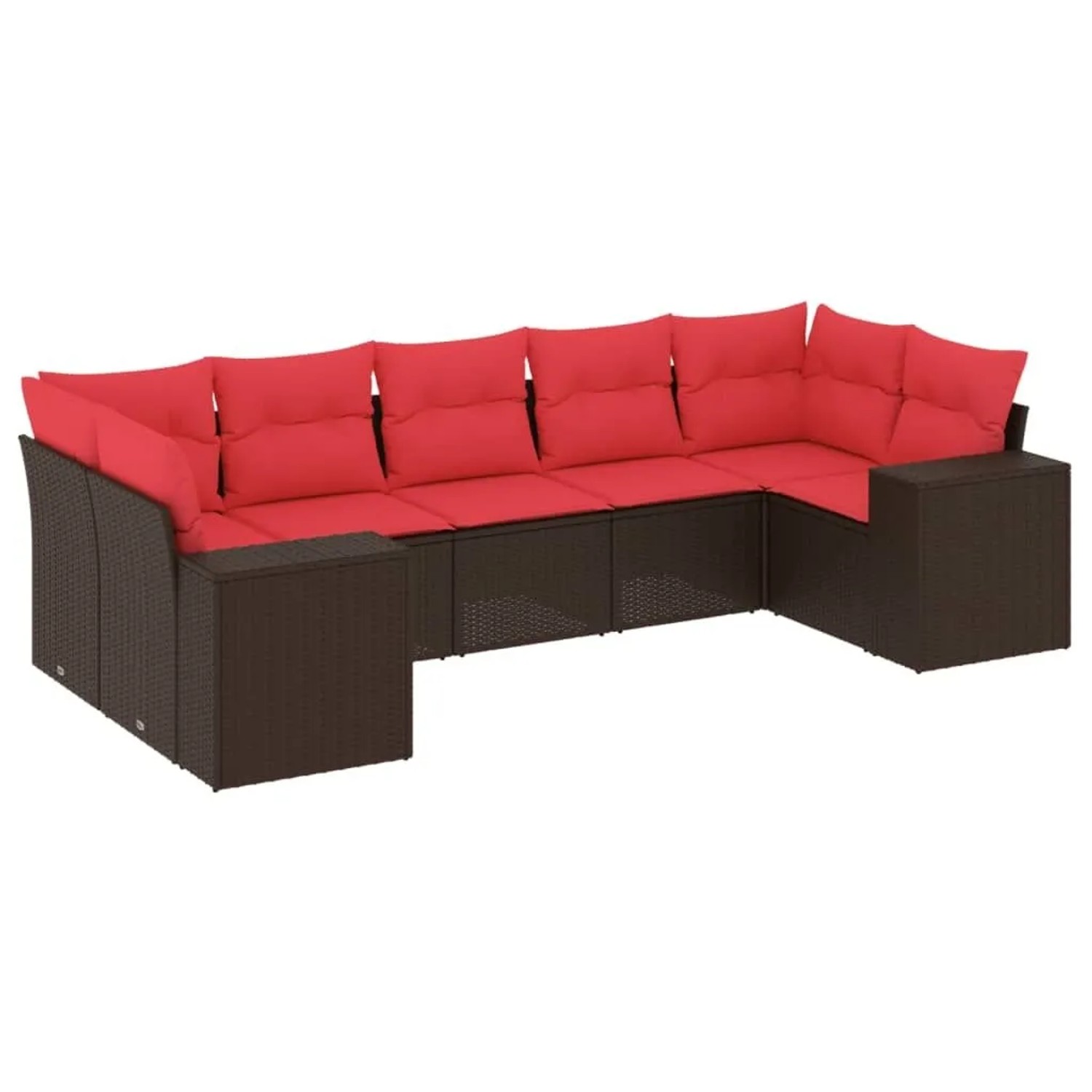 vidaXL 7-Tlg Gartensofa-Set mit Kissen Braun Polyrattan 3222993 günstig online kaufen