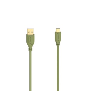 Hama USB-C Kabel Flexi-Slim, Turtle Green, 75cm, zur Verbindung von Geräten.