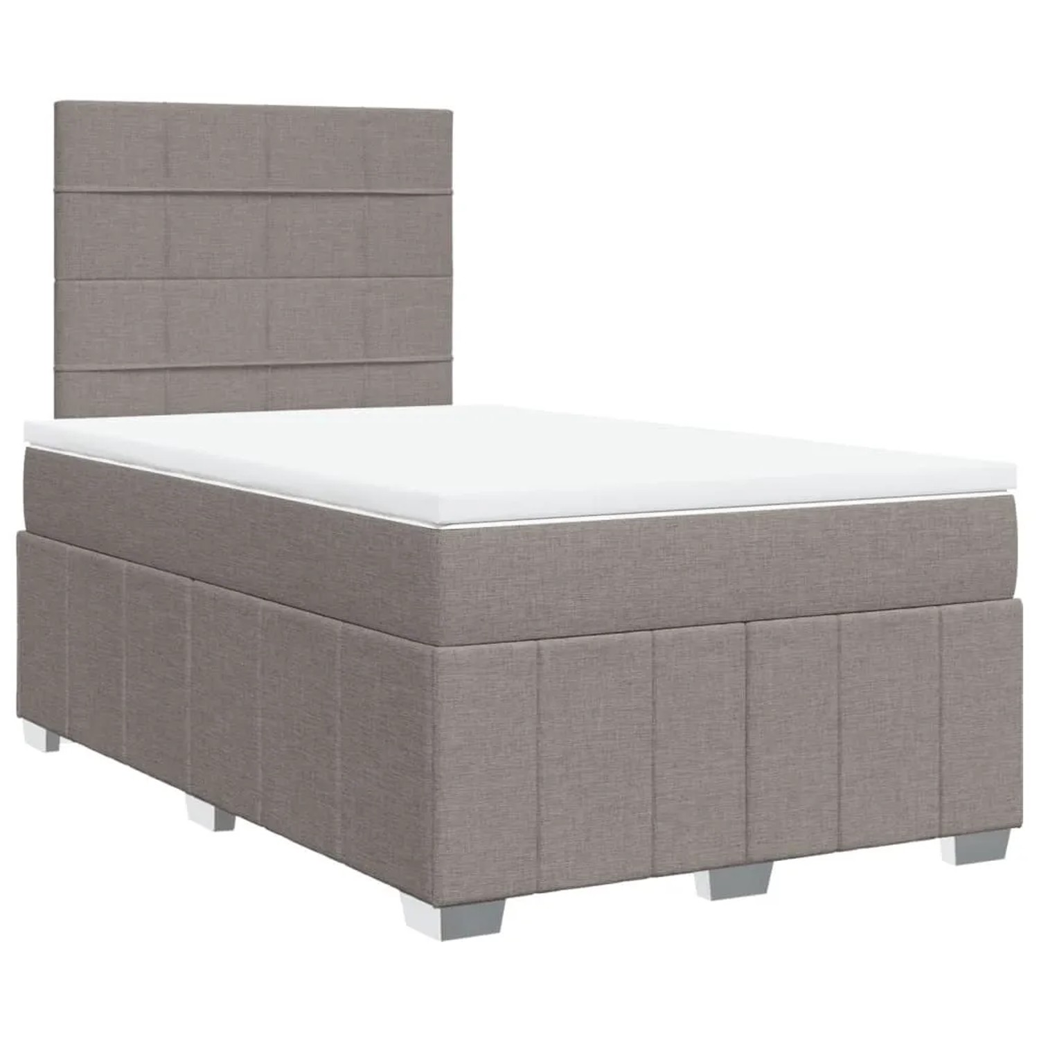 vidaXL Boxspringbett mit Matratze Taupe 120x200 cm Stoff 3293939