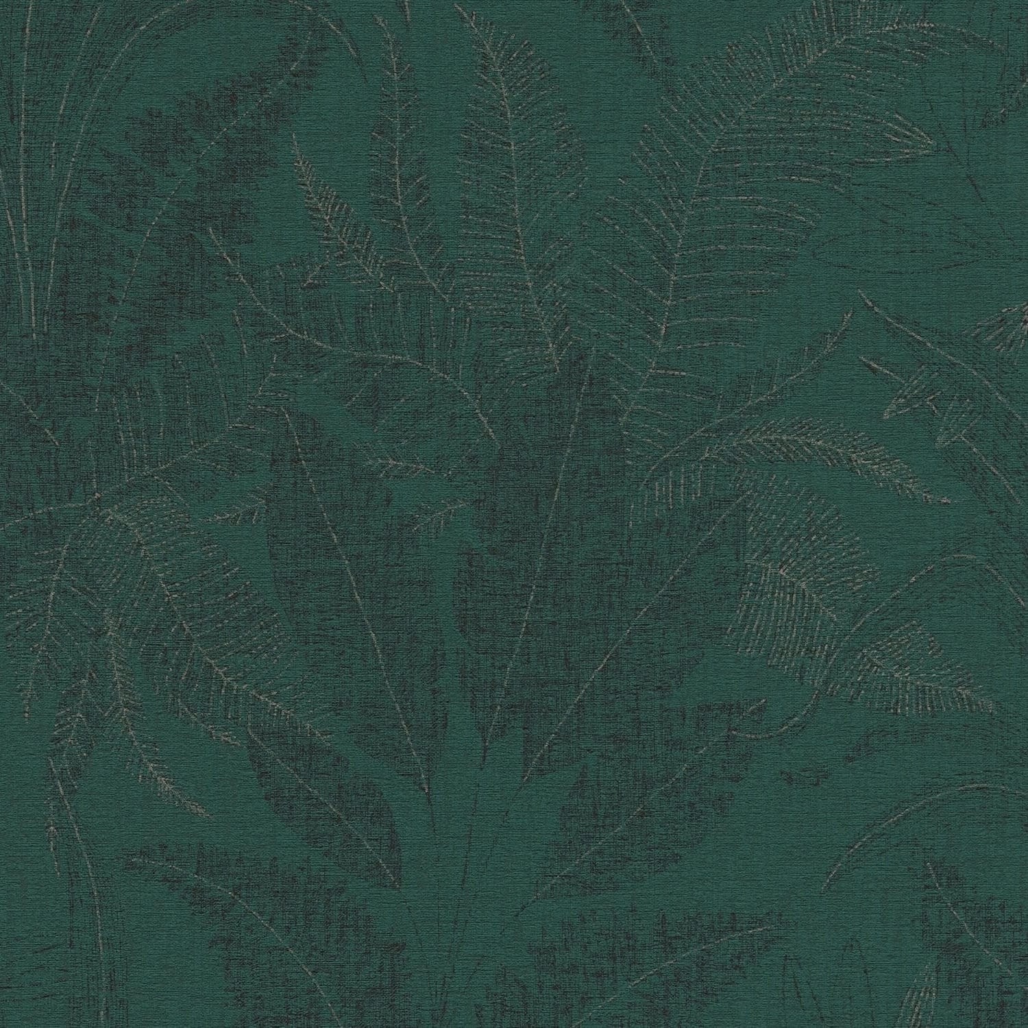 PROFHOME 396543-GU Landhaus Tapete Floral Matt Grün Silber Schwarz 0,53 m x günstig online kaufen